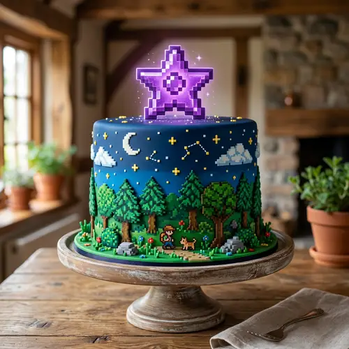 Stardew Valley-Themed Enchanted Round Cake