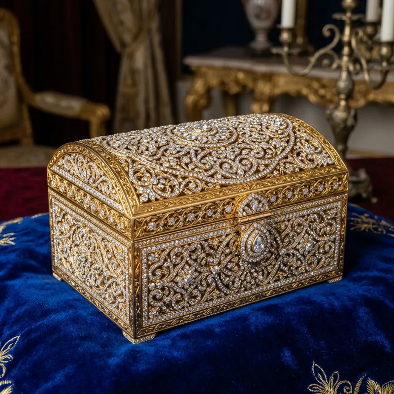 Luxurious Gold and Diamond Box