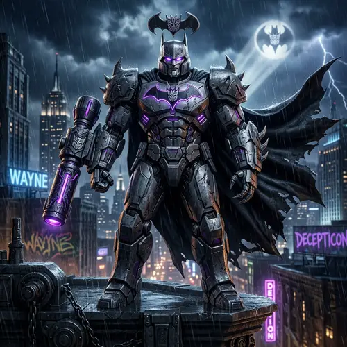 Batman Fused with Megatron - Epic Crossover Art