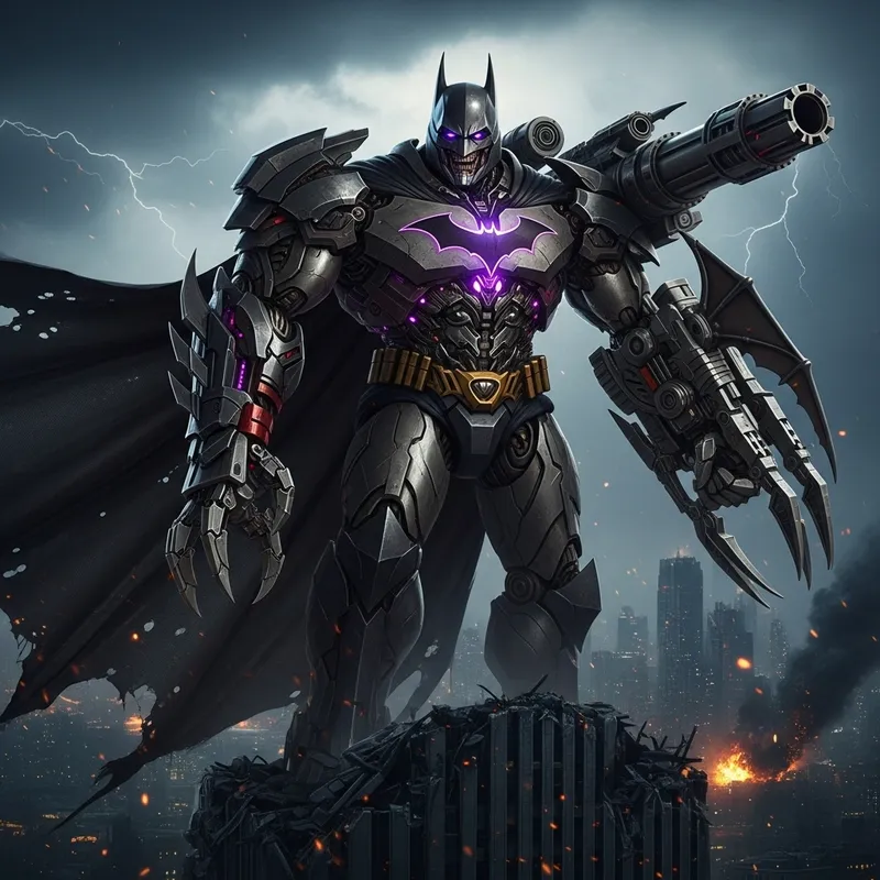 Batman Fused with Megatron - Epic Crossover Art