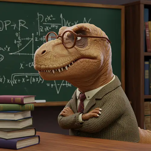 Ph.D. T-Rex Cartoon Character