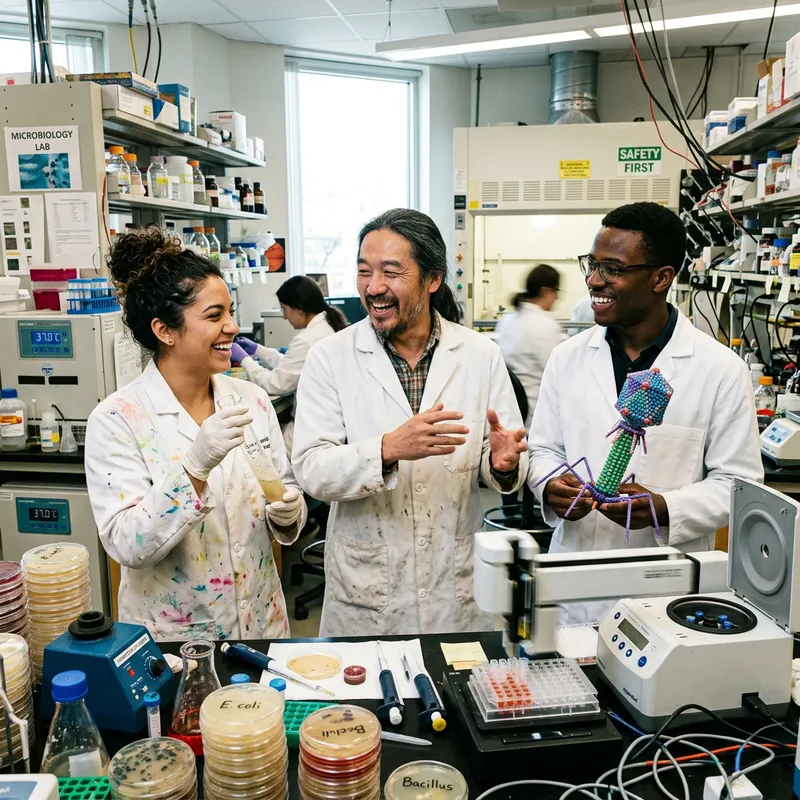 Eccentric Scientists in a Vibrant Lab Setting