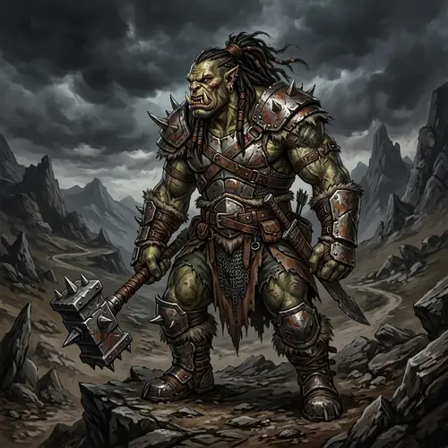 Epic Orc Illustration: Muscular Green Creature