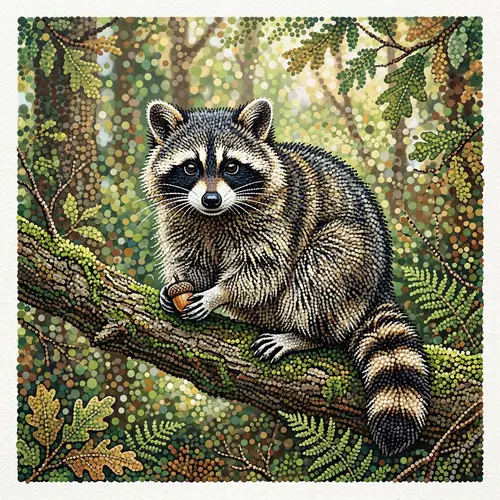 Raccoon Dot Art: Unique Pixel Designs