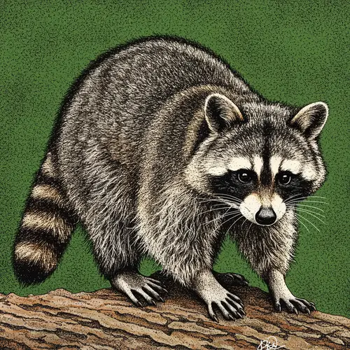 Raccoon Dot Art: Unique Pixel Designs