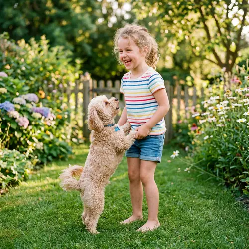 Adorable Maltipoo With Child: A Happy Moment