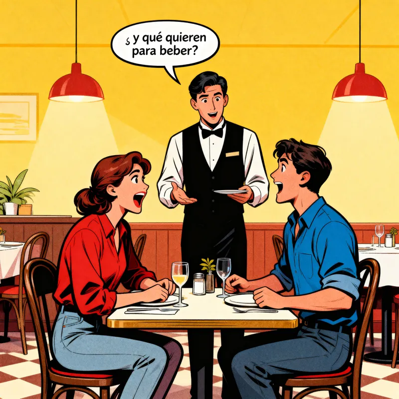 Comic Style Restaurant Scene: Drink Orders Comic Style Restaurant Scene: Drink Orders