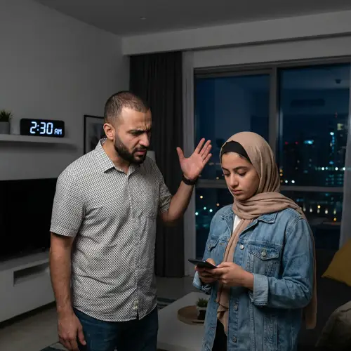Modern Middle Eastern Father Confronts Late Daughter