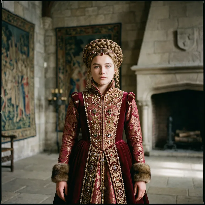Medieval Actress Costume | Charlotte Riley in Elegant Dress