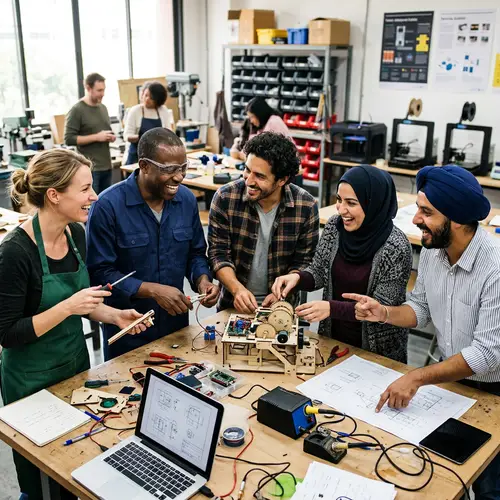 Diverse Group of Adult Students Engaged in Experiential Activities