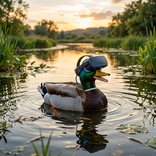 Duck Graphic with VR Glasses - Fun & Futuristic