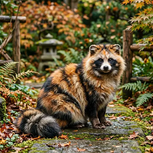 Calico Cat and Tanuki Hybrid: A Unique Blend