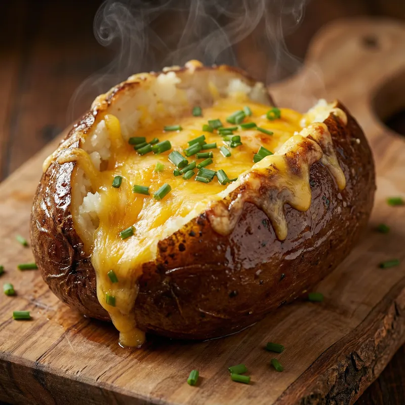 Savory Cheese-Topped Baked Potato Delight