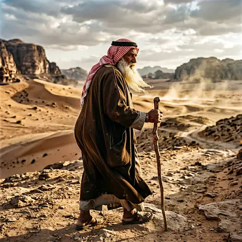 Ancient Arabian Man with White Beard Artwork