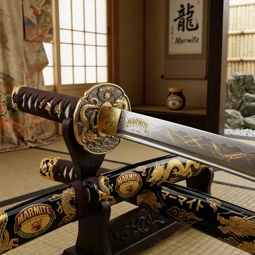 Gold Dragon Katana Marmite Design