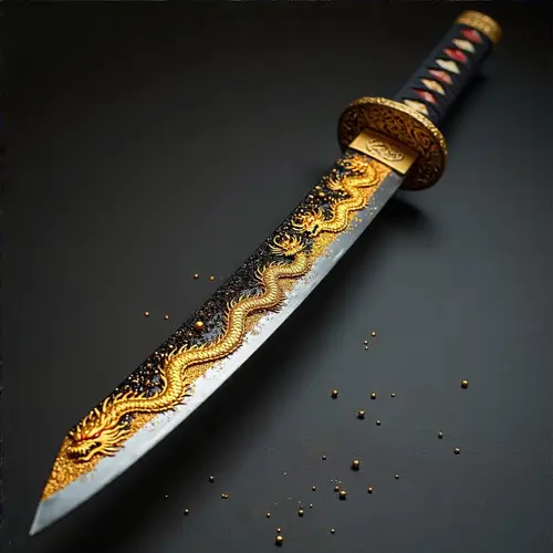 Gold Dragon Katana Marmite Design