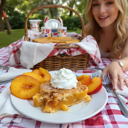 Irresistible Peach Cobbler with Whipped Cream Delight