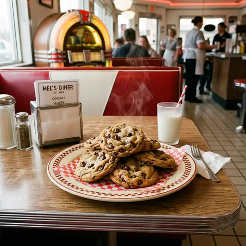 Delicious Chocolate Chip Cookies | Retro Diner Style