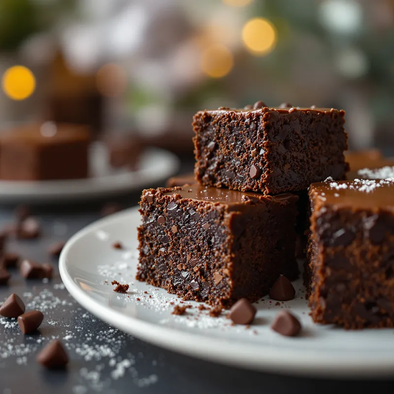 Gooey Premium Chocolate Brownies - Cinematic 8K Photo