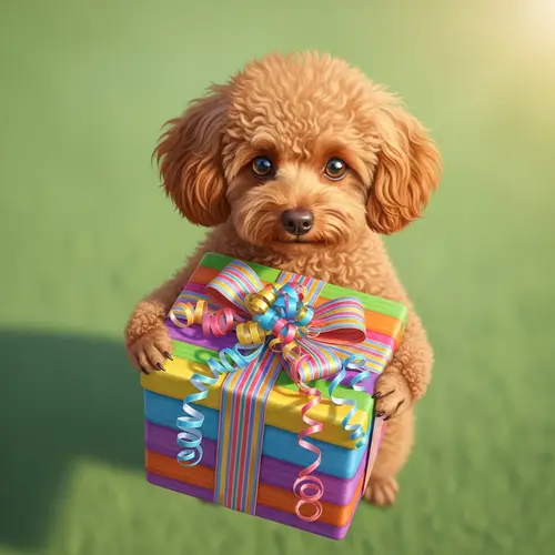 Adorable Mini Poodle with Gift Box