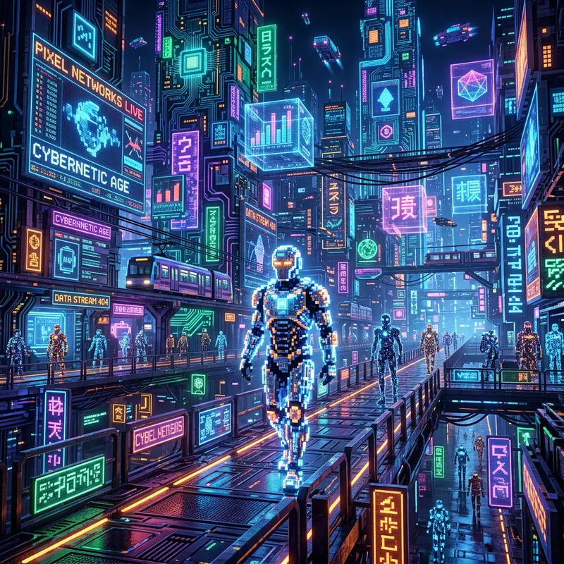 Pixelverse: Cyber Men in a High-Tech Digital Landscape