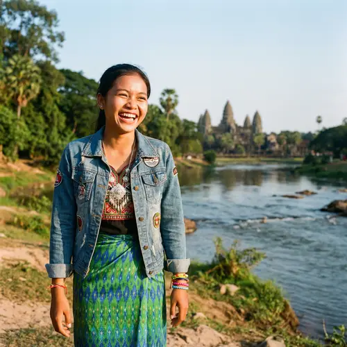 18-Year-Old Cambodian Girl in Traditional Khmer Clothing