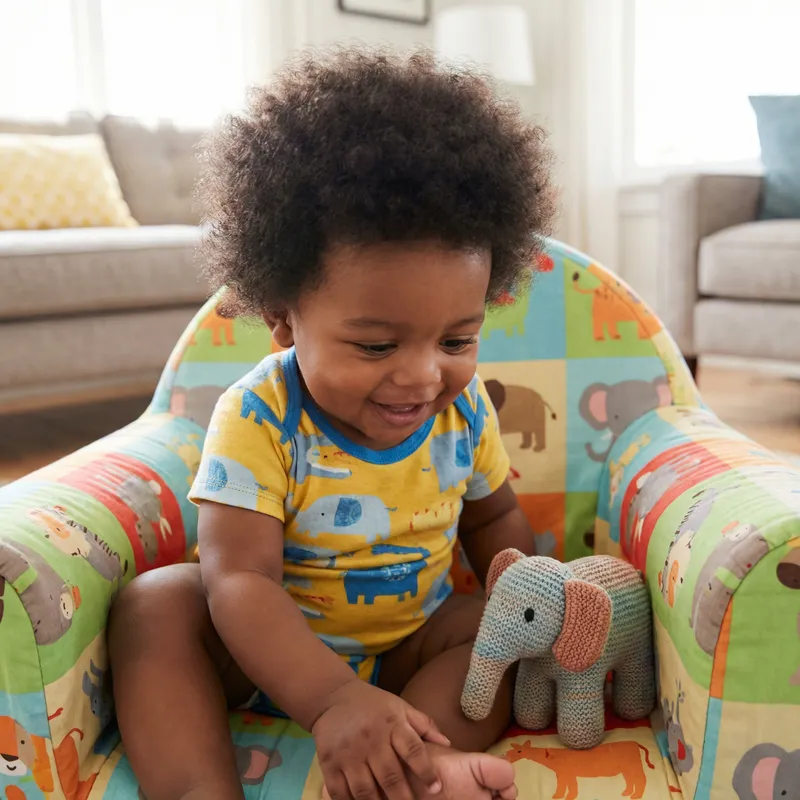 Adorable Black Baby Boy with a Soft Curly Afro