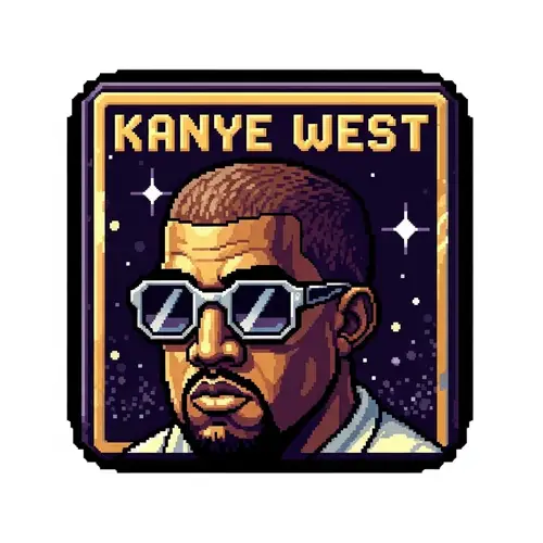 Kanye West Album Pixel Art Icon - Retro RPG Style