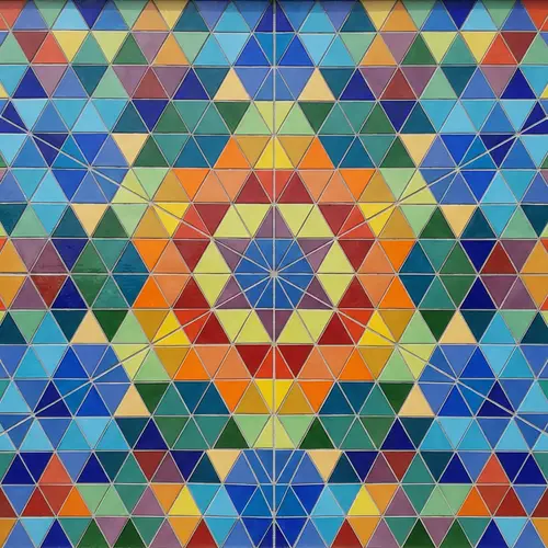 Intricate Multicolored Equilateral Triangle Tessellation