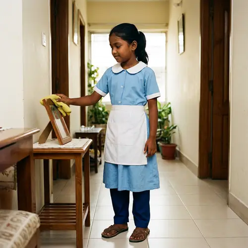 Young South Asian Girl in Maid's Dress | Beautiful Image