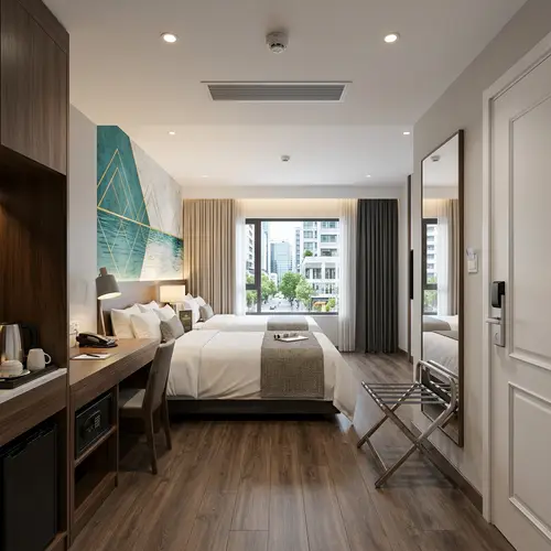 Elegant Hotel Front View Background