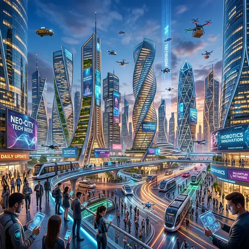 Latest Technological Advancements in Futuristic Cityscape
