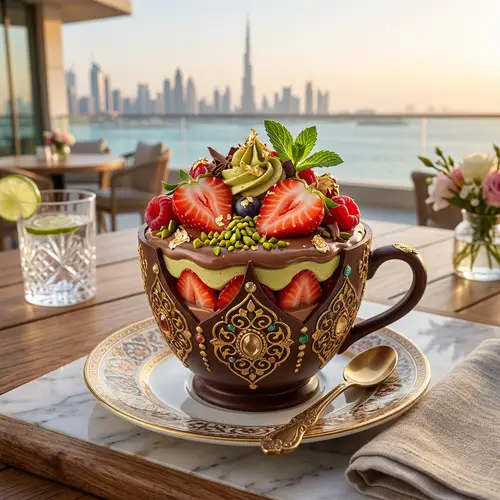 Dubai Chocolate Cup with Strawberries & Pistachios