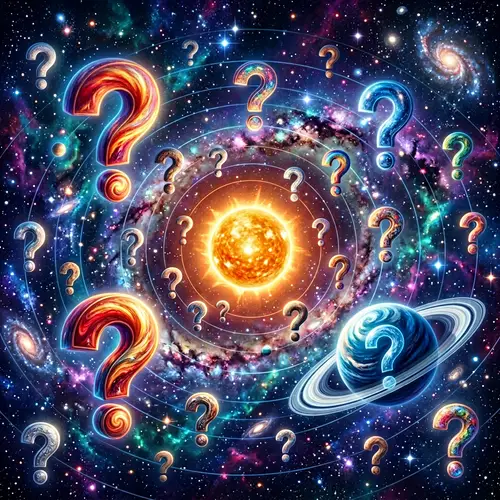 Exploring Space: Question Marks Replace Planets