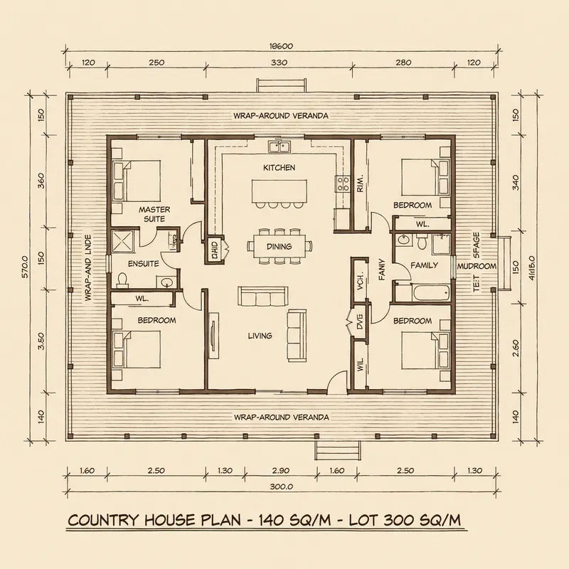 Architectural Design for a 140 sq/m Country House