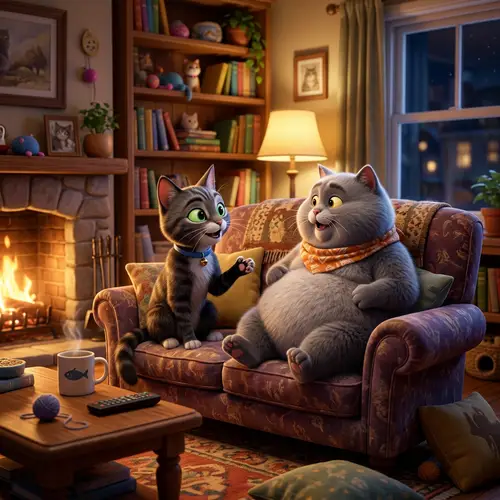 3D Cartoon Cats Talking: A Fun Scene