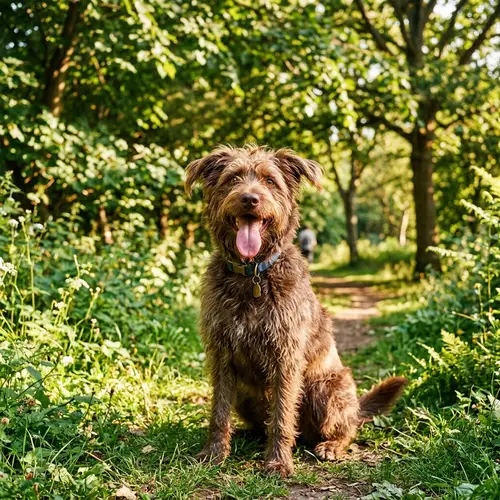 Playful and Friendly Dog in Lush Park