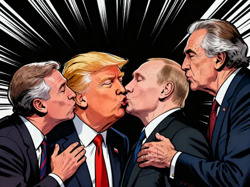 Farage, Trump, Putin & Epstein: A Controversial Kiss