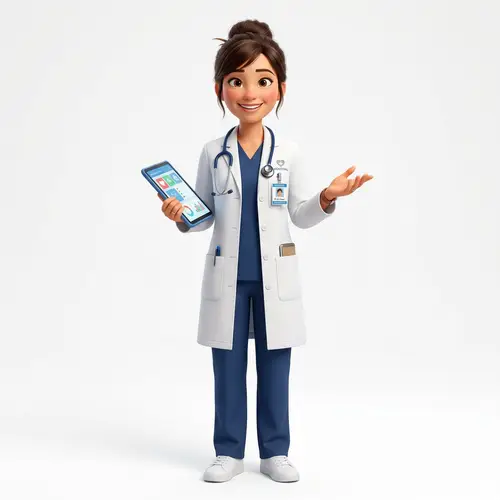 Pixar-Style Doctor Image for Infographics