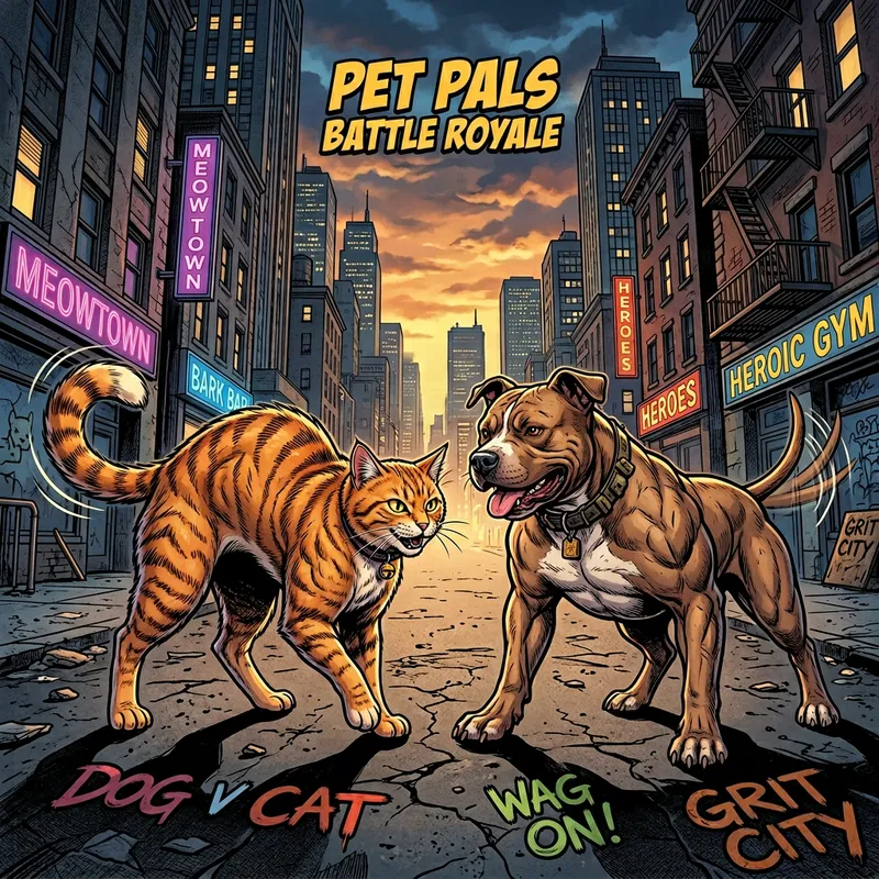 Muscle Cat vs Muscle Dog: Epic Battle In City Street!