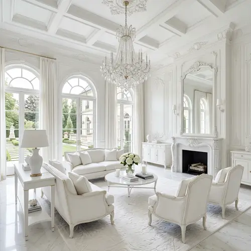 Elegant All White Room in Mansion