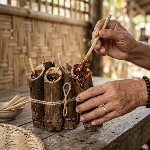 Sundot Kulangot Dessert in Bamboo Tubes