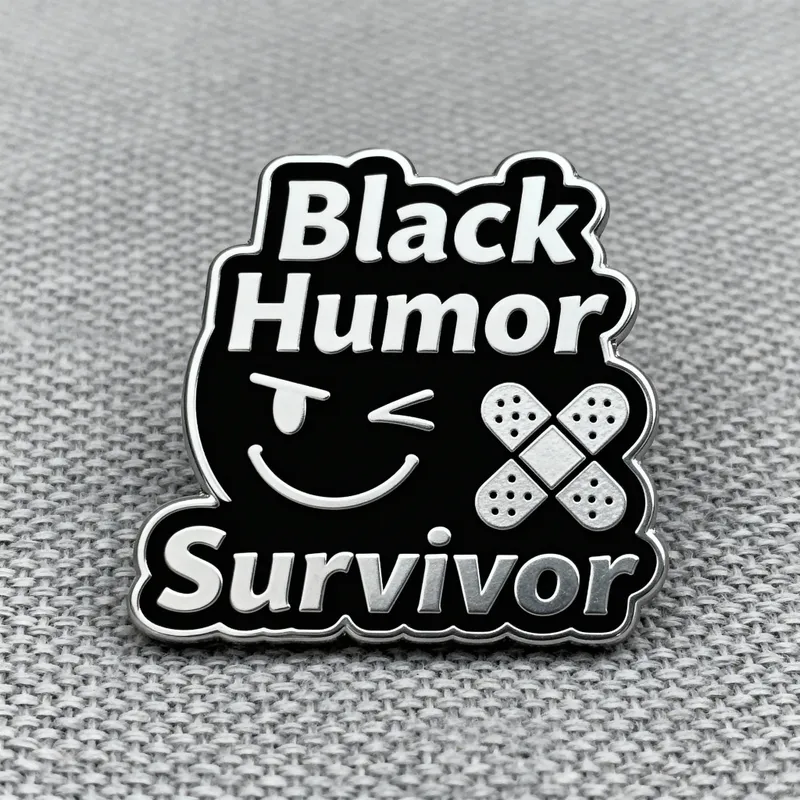 Black Humor Survivor Badge Design