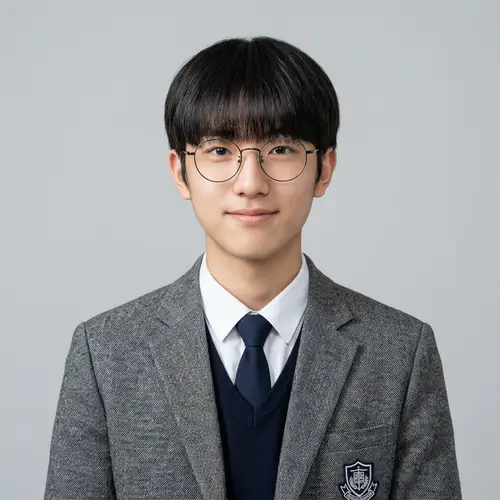 Professional ID Photo of Korean High School Student