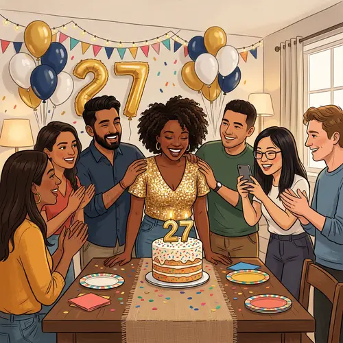 Joyful 27th Birthday Celebration for Diverse Individual