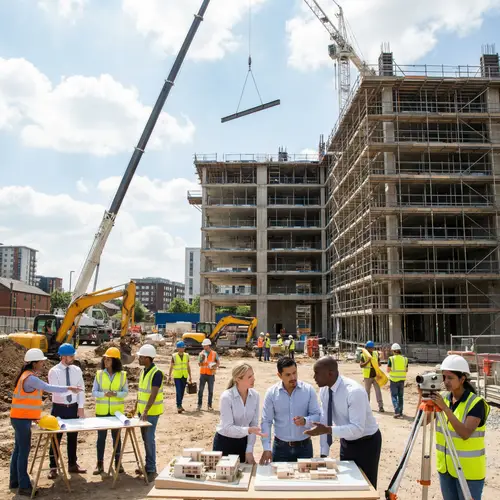 Diverse Real Estate Preconstruction Scene | High-Rise Development