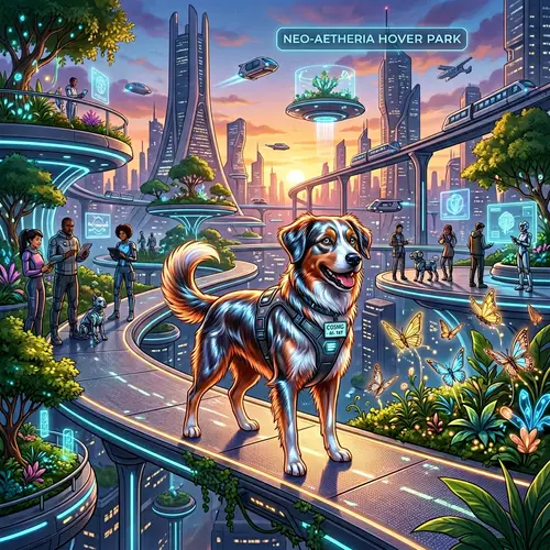 Futuristic Dog: Techno-Utopian Canine with Artificial Intelligence