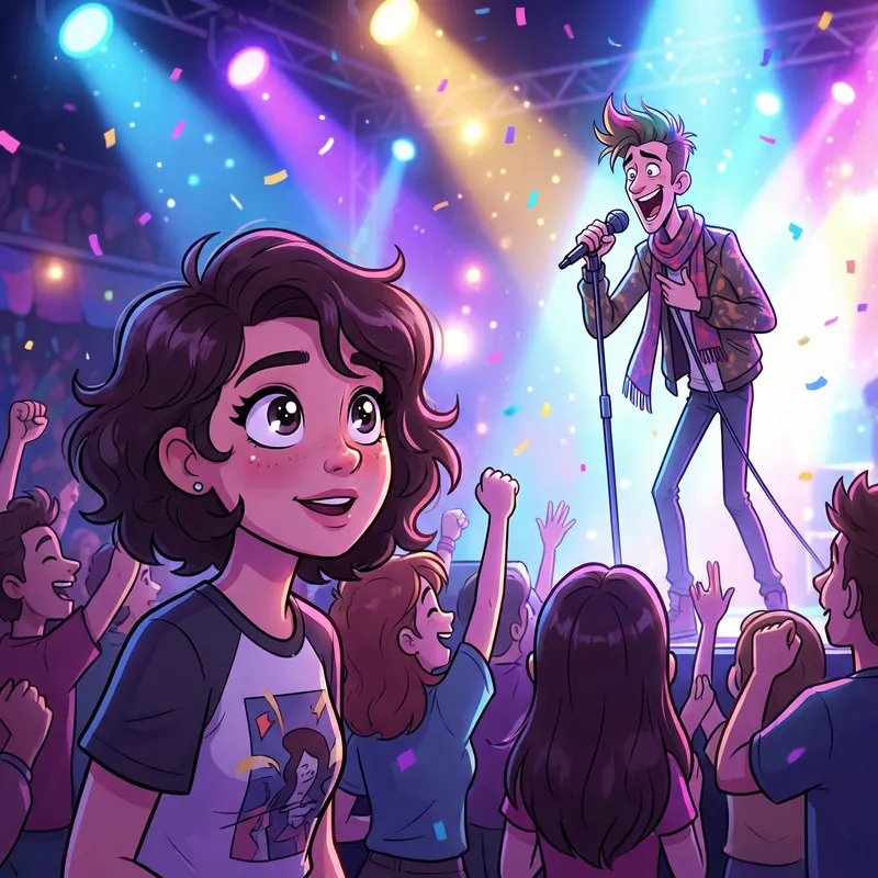 Enchanting Disney Style Image of a Girl at Harry Styles Concert