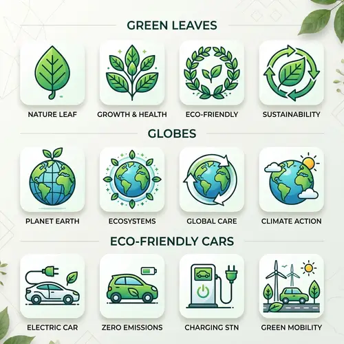 Eco-Friendly Iconography: Nature, Earth, and Green Cars