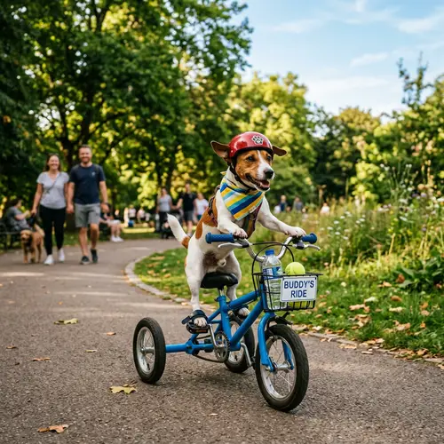 Dog Riding a Bicycle - Cute Canine Adventures